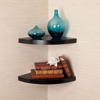 Danya B Laminate Corner Radial Shelf   Set of 2   Wall Shelves & Hooks