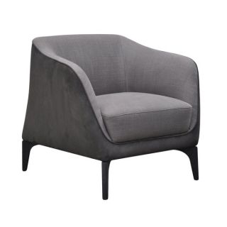 Moretti Light Grey Linen Modern Club Chair