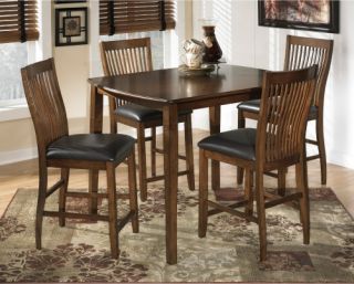 Signature Design by Ashley Stuman 5 Piece Rectangular Counter Height Dining Table Set   Kitchen & Dining Table Sets