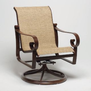 Woodard Belden Sling Swivel Dining Chair   Set of 2