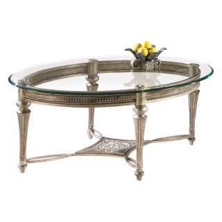 Magnussen Galloway Oval Iron and Glass Cocktail Table   Coffee Tables