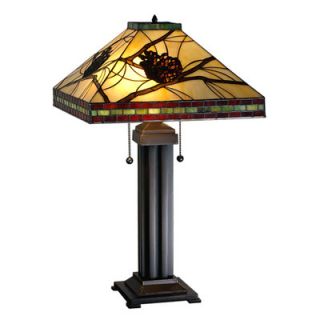Meyda Tiffany Tiffany Pine Branch Mission 24 H Table Lamp with Square