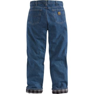 Carhartt Relaxed Fit Flannel-Lined Jeans — 40in. Waist x 36in. Inseam, Dark Stone, Model# B172  Jeans