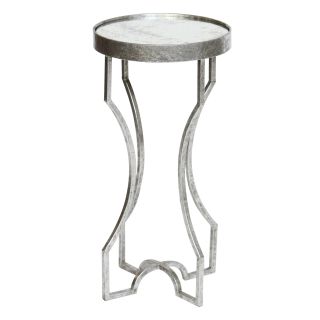 Prima 4 Legged Accent Table   Silver Leaf   End Tables