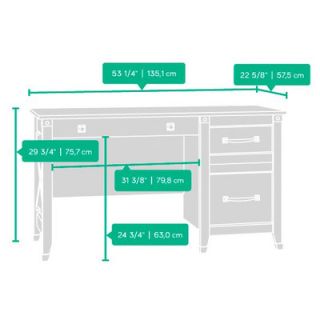 Sauder Carson Forge Computer Desk with 3 Storage Drawers