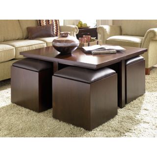 Hammary Cubics Coffee Table with Nested Ottomans