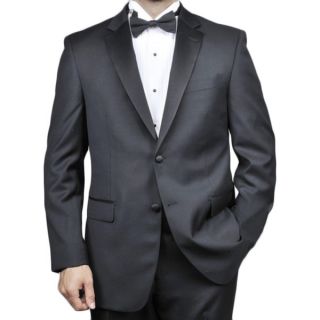 Red LabeledMens 2 button Black Wool Tuxedo