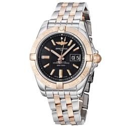 Breitling Mens Galactic Stainless Steel Rose Gold Bracelet Watch