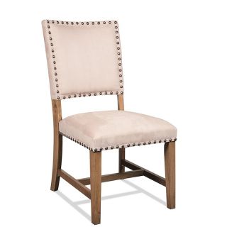 Mix N Match Driftwood Parsons Dining Side Chairs   Set of 2   Microfiber Dover White