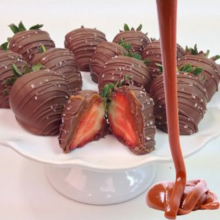 Caramel Sea Salt   Belgian Milk Chocolate or Mixed Covered Strawberries   Gift Baskets by Occasion