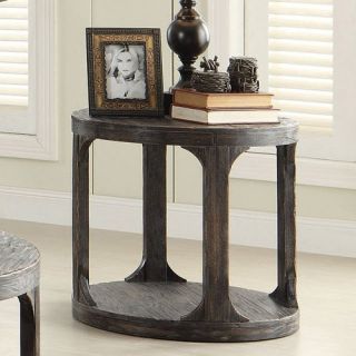 Riverside Bellagio Round End Table   Weathered Worn Black   End Tables