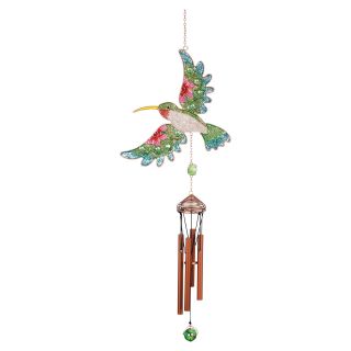 Carson 33.25 in. Wireworks Vibrant Mesh Hummingbird Wind Chime   Wind Chimes