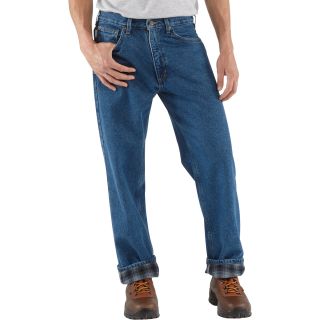 Carhartt Relaxed Fit Flannel-Lined Jeans — Dark Stone  Jeans