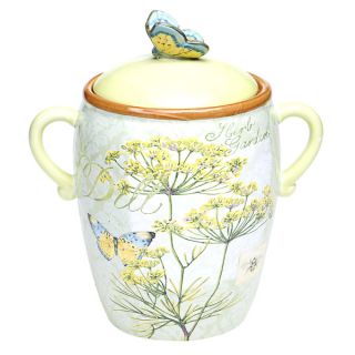 Herb Garden 10.5 inch Ceramic Biscuit Jar