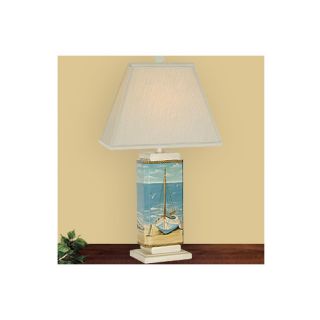 JB Hirsch Sail Boat 29 H Table Lamp with Square Shade