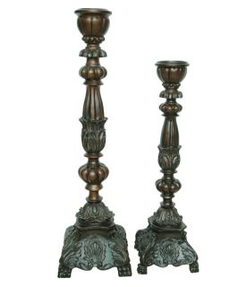 Golden Bronze Candleholders   Set of 2   Candle Holders & Candles
