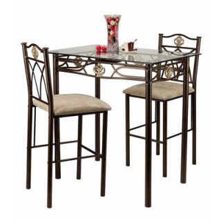 Hazelwood Home 3 Piece Counter Height Pub Table Set