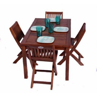 Classic Kids 5 Piece Teak Table and Folding Chair Set