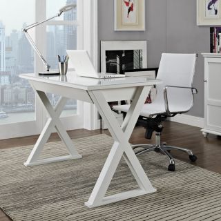 48 in. White Glass Metal Computer Desk   15708155   Shopping