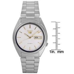 Seiko Mens Stainless Steel Silvertone Automatic Watch  