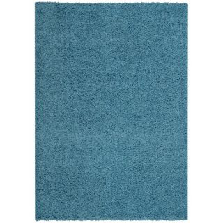Maxy Home Collection French Blue Shag Area Rug Single Solid Color (33