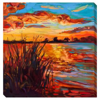 Sunset Over the Lake Oversized Gallery Wrapped Canvas