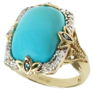 Michael Valitutti 14k Yellow Gold Sleeping Beauty Turquoise and