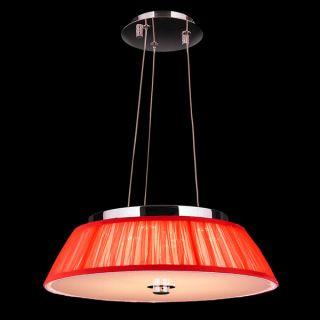 Alice Collection 6 Light Chrome Finish LED Pendant Light with Red