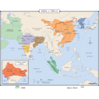 World History Wall Maps   Asia c.750 CE