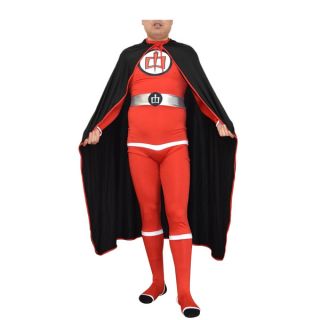 Adult Costume and Cape Red/ Black Body Suit   16999927  