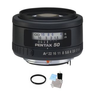 Pentax SMCP FA 50mm F/1.4 AF Lens with UV Filter and Cleaning Bundle