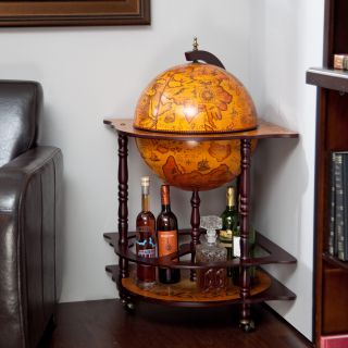 Belham Living 16 in. Floor Old World Bar Globe Cart   Globes