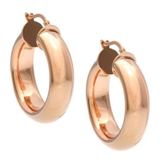 18k Rose Gold Overlay Bronzallure Hoop Earrings  