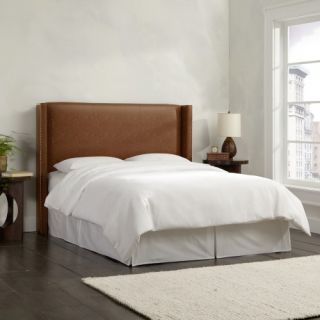 Nail Button Wingback Bonded Leather Upholstered Headboard   Headboards