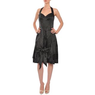 Jill Stuart Womens Black Silk Polka dot Halter Dress