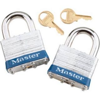Master Lock 2-Pack of 1 9/16in. EX Series Shrouded Steel Keyed Alike Padlock, Model# 3T  Pad Locks