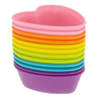 Silicone Heart Reusable Cupcake and Muffin Baking Cup by Freshware