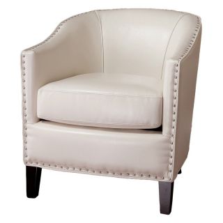 White Studded Club Chair   Accent Chairs