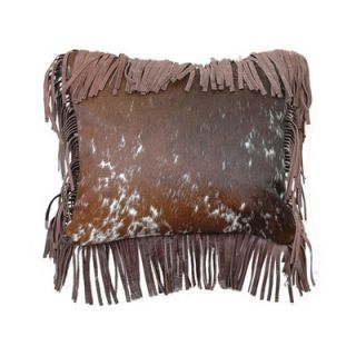 Accessory Pillows Speckled Hair on Hide Fargo Leather Fringe Pillow
