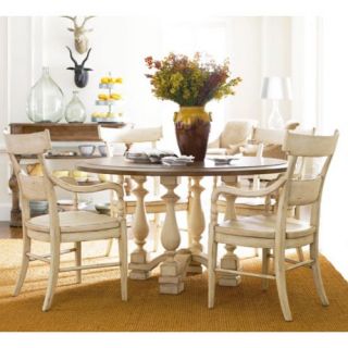 Stanley Furniture Classic Old World 5 Piece Round 54 in. Dining Set   Belgian White