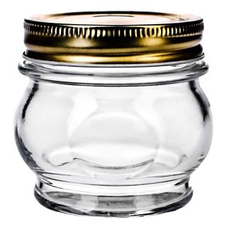 Global Amici Orto Canning Glass Jar with Lid   5.5 oz.   Set of 6   Canning Supplies