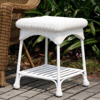 Jeco Outdoor Wicker Patio Furniture End Table   Patio Accent Tables