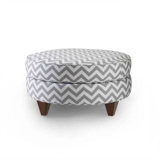 Bax Ash/ White Chevron Ottoman