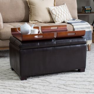 Livingston Storage Ottoman with Tray Tables   Indoor Benches