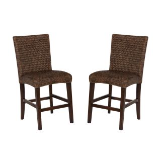 Montgomery Rattan Woven Counter height Stools (Set of 2)  