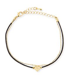 Jules Smith Heart Chain Rope Bracelet, Golden