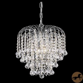 Somette Crystal Four Light Chrome Chain/Wire Chandelier  