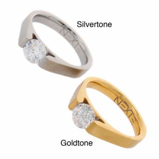 NEXTE Jewelry Metal Tension set Cubic Zirconia Solitaire Ring