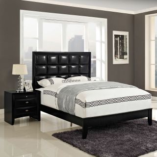 Lola 2 Piece Platform Bed Collection   Black   Bedroom Sets