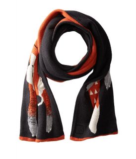 Yumi Fox Head Tail Scarf Black